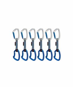 Sprzet mmtsklep Karabinki I Ekspresy | Zestaw Ekspresow Crag Keylock 10Cm Indicator 6-Pack Quickdraws Straight Gate/Bent Gate Silver-Ultramarine