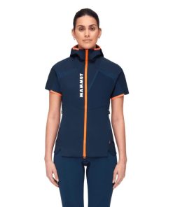 Ona mmtsklep Kurtki I Kamizelki | Kamizelka Aenergy In Hybrid Hooded Vest Women Marine-Vibrant Orange