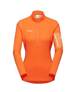 Ona mmtsklep Polary I Bluzy | Bluza Aenergy Light Ml Half Zip Pull Women Tangerine