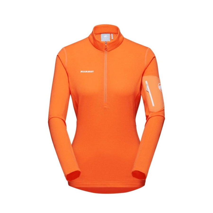 Ona mmtsklep Polary I Bluzy | Bluza Aenergy Light Ml Half Zip Pull Women Tangerine