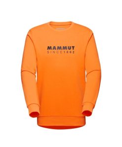 On mmtsklep Polary I Bluzy | Bluza Mammut Core Ml Crew Neck Men Logo Dark Tangerine