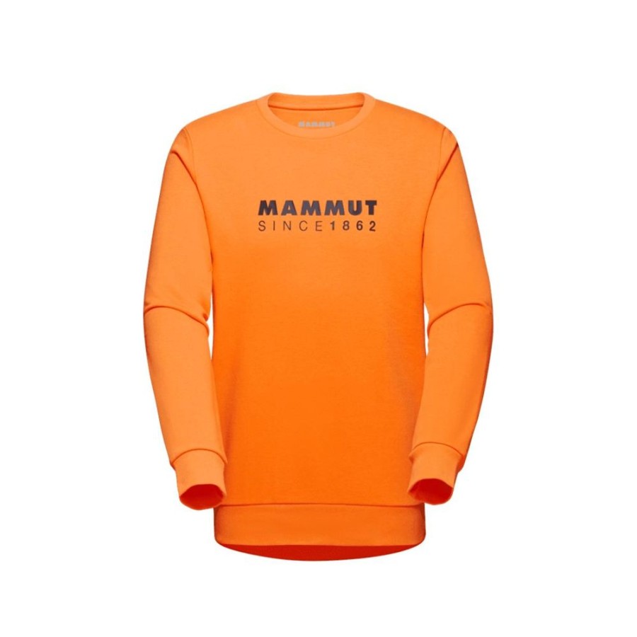 On mmtsklep Polary I Bluzy | Bluza Mammut Core Ml Crew Neck Men Logo Dark Tangerine