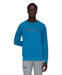 On mmtsklep Polary I Bluzy | Bluza Mammut Core Ml Crew Neck Men Logo Deep Ice