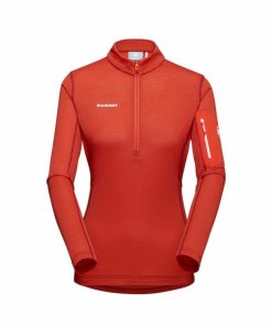 Ona mmtsklep Polary I Bluzy | Bluza Aenergy Light Ml Half Zip Pull Women Hot Red-Blood Red