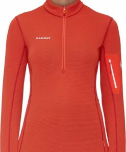 Ona mmtsklep Polary I Bluzy | Bluza Aenergy Light Ml Half Zip Pull Women Hot Red-Blood Red