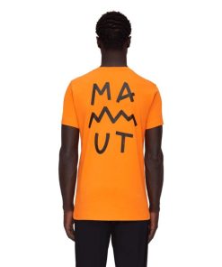 On mmtsklep Koszulki I Koszule | Koszulka Massone T-Shirt Men Lettering Dark Tangerine